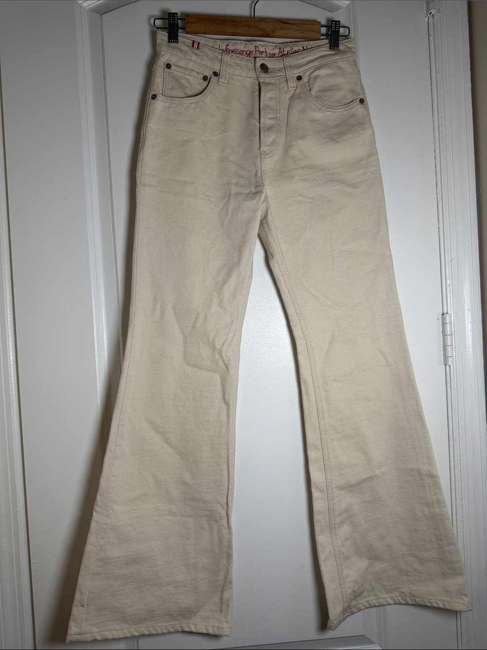 High-Rise Cream Flared Women’s Jeans